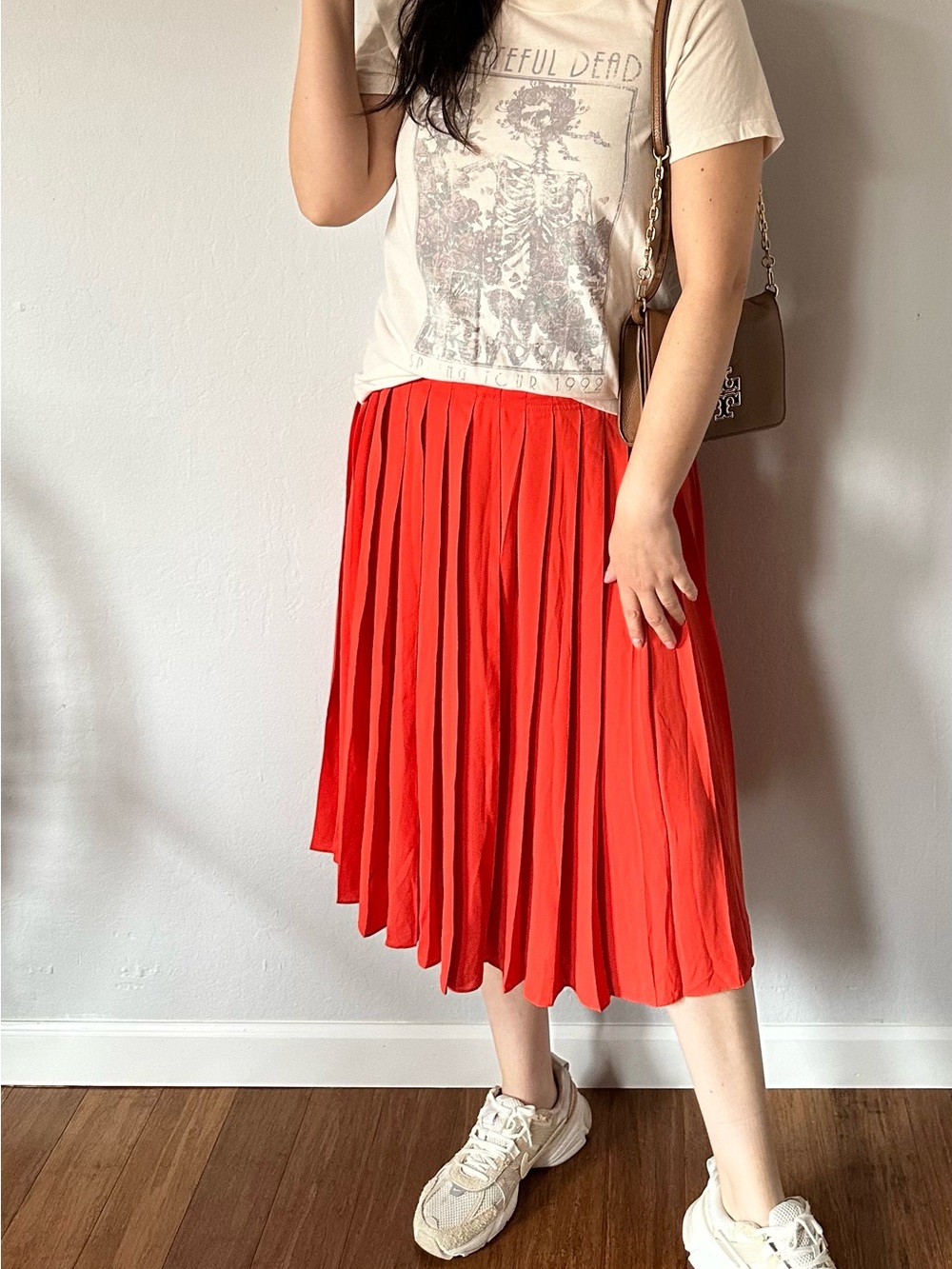 J. Crew Vibrant orange  Pleated Skirt
